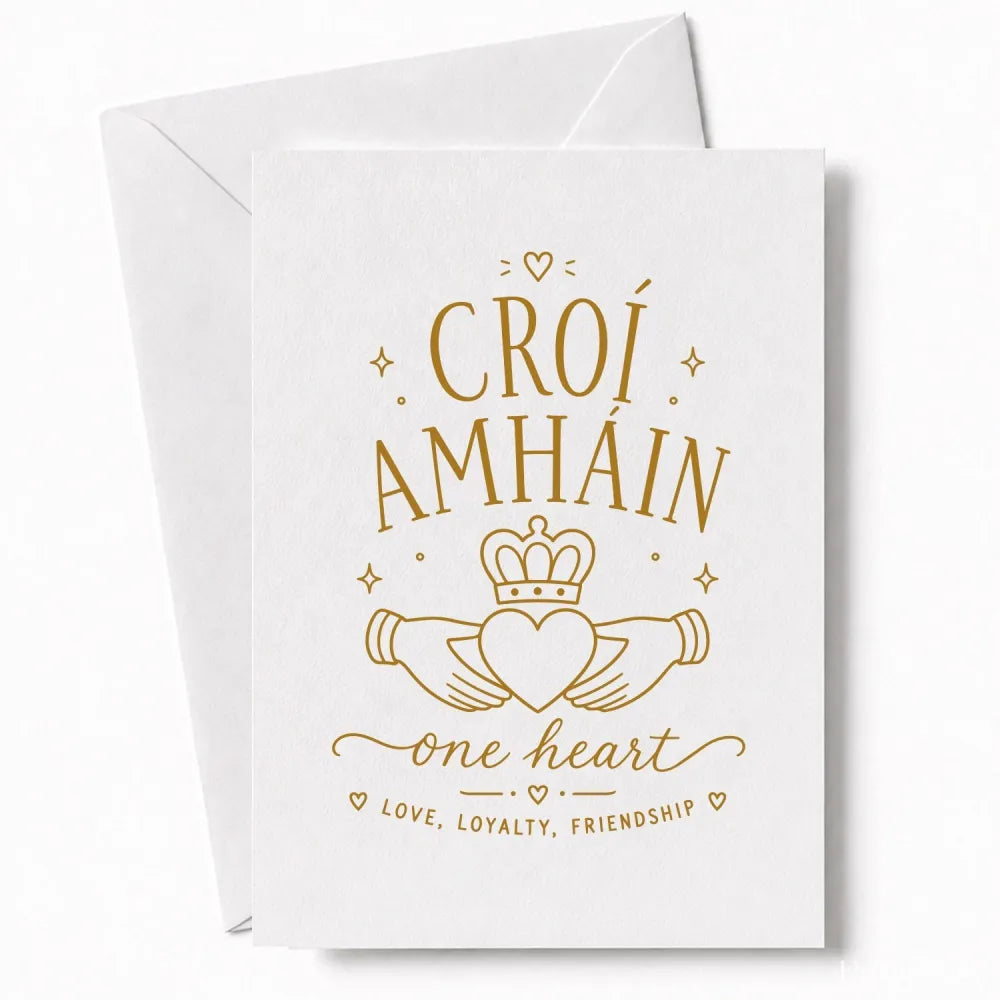 Handmade - Greeting Card - Irish Claddagh Wedding Card – Croí Amháin | Ireland