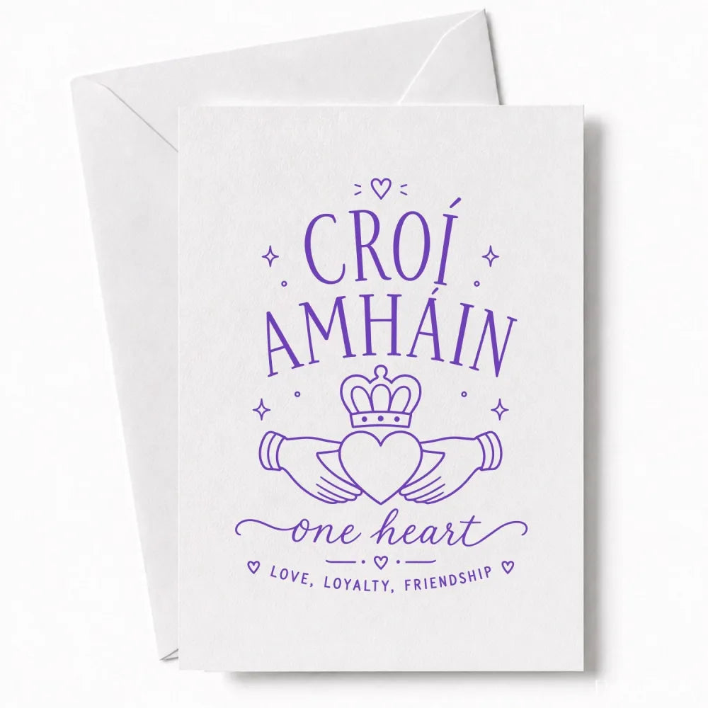 Handmade - Greeting Card - Irish Claddagh Wedding Card – Croí Amháin | Ireland