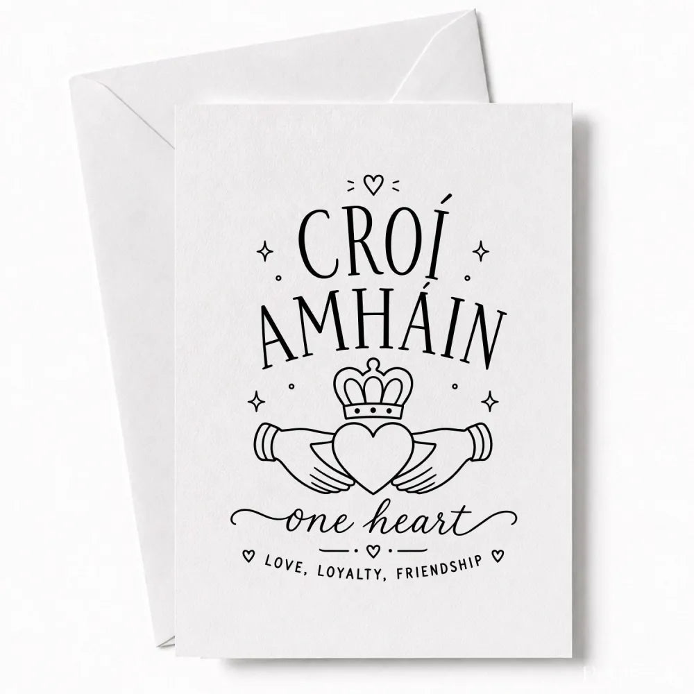 Handmade - Greeting Card - Irish Claddagh Wedding Card – Croí Amháin | Ireland