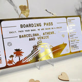 Cruise Boarding Pass – Personalized Ticket for a Unique Trip Reveal - Foil Ticket