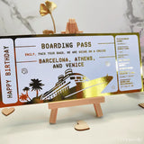 Cruise Boarding Pass – Personalized Ticket for a Unique Trip Reveal - Foil Ticket