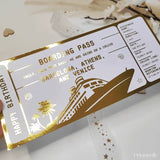 Cruise Boarding Pass – Personalized Ticket for a Unique Trip Reveal - Foil Ticket