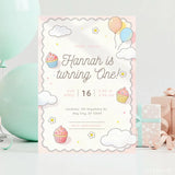 Cupcake 1st Birthday Party Invitation - birthday party, 1st birthday, 1st birthday party, cupcake 1st birthday, cupcake