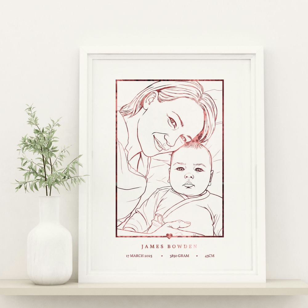 Custom A4 Foiled Print - Choose Your Foil Color - Personalized Prints - Printarelle