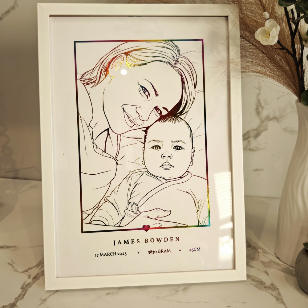 Custom A4 Foiled Print - Choose Your Foil Color - Personalized Prints - Printarelle