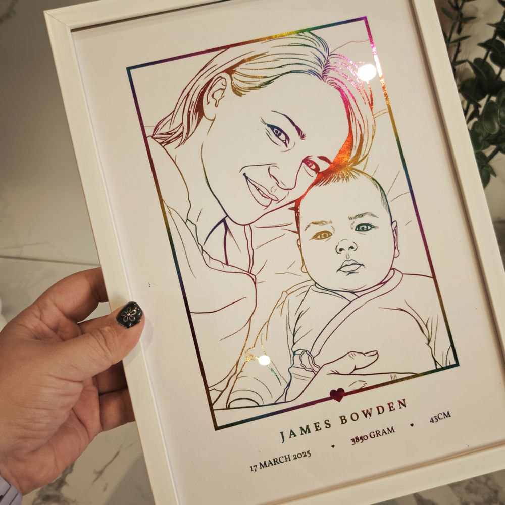 Custom A4 Foiled Print - Choose Your Foil Color - Personalized Prints - Printarelle