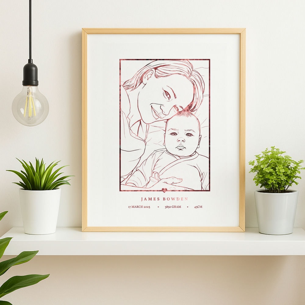 Custom A4 Foiled Print - Choose Your Foil Color - Personalized Prints - Printarelle