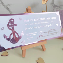 Custom Cruise Reveal Ticket | Luxury Foil Cruise Surprise Ticket - Foil Ticket