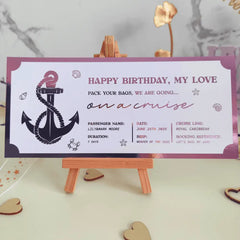 Custom Cruise Reveal Ticket | Luxury Foil Cruise Surprise Ticket - Foil Ticket