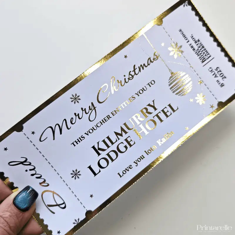 Personalised Christmas Foil Ticket Gift Voucher - Foil Ticket