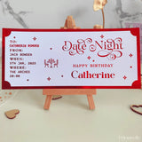 Custom Foil Romantic Date Night Ticket - Foil Ticket
