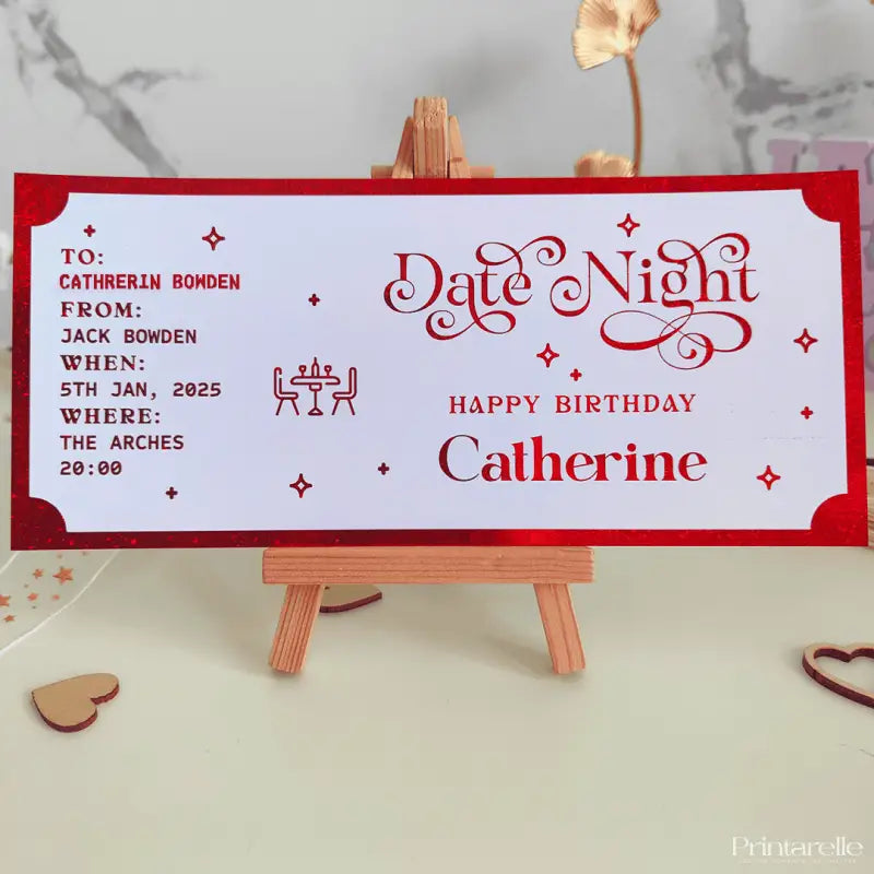 Custom Foil Romantic Date Night Ticket - Foil Ticket