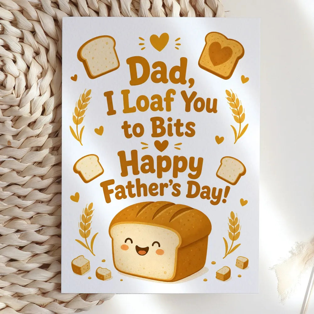 Dad I Loaf You to Bits Card - father’s day, father’s day card, day card, happy father’s day, happy father’s
