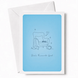 Every dad has his spot, and this card celebrates it in the most charming way. A lovingly drawn line art armchair,