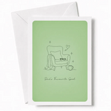 Every dad has his spot, and this card celebrates it in the most charming way. A lovingly drawn line art armchair,