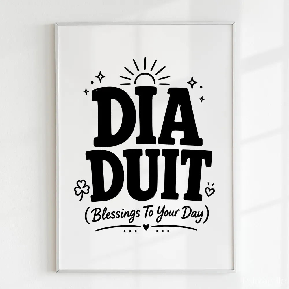 Handmade - Print - Dia Duit Irish Print – Blessings to Your Day | Ireland