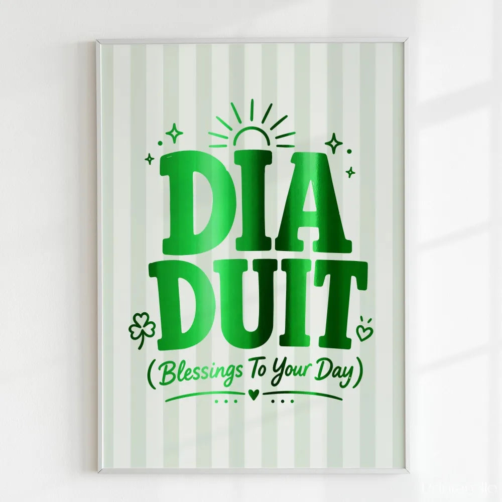 Handmade - Print - Dia Duit Irish Print – Blessings to Your Day | Ireland