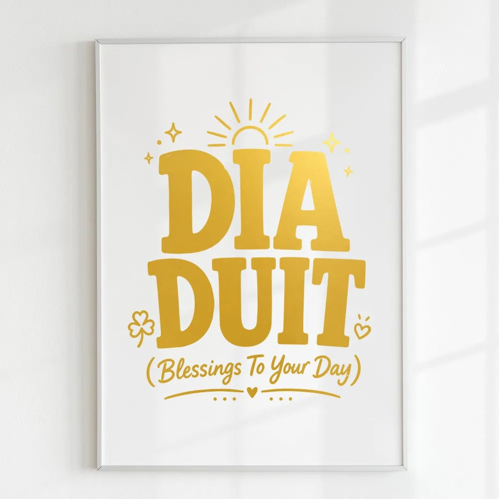 Handmade - Print - Dia Duit Irish Print – Blessings to Your Day | Ireland