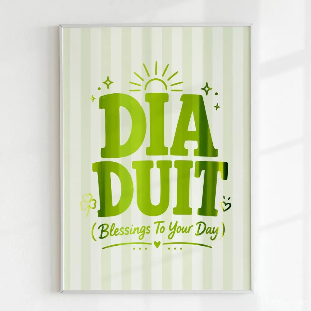Handmade - Print - Dia Duit Irish Print – Blessings to Your Day | Ireland