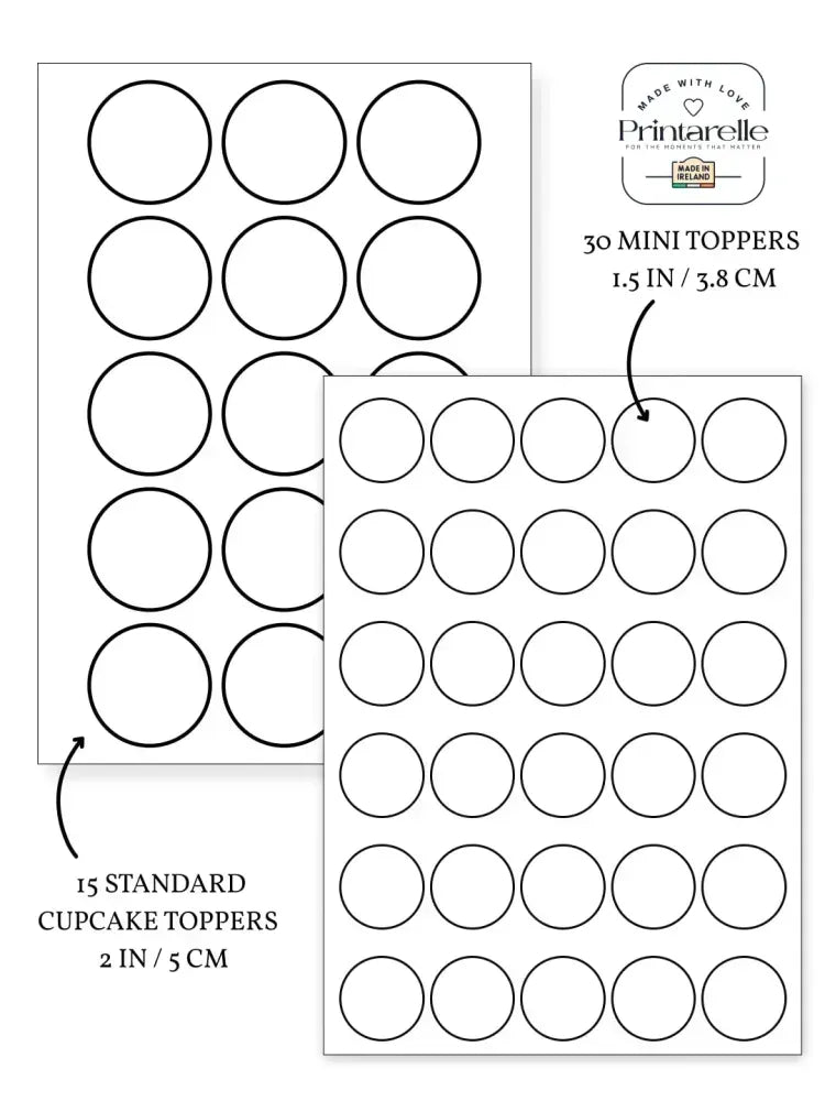 Printable dinosaur birthday cupcake toppers in black outline on white icing sheet with 15 standard and 30 mini sizes