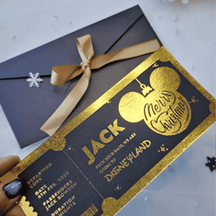 Christmas Surprise Foil Ticket | Personalised Disney Reveal