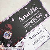 Disneyland Surprise Foil Ticket - Personalised Scratch Reveal - disneyland surprise foil, personalised disneyland foil,