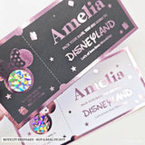 Disneyland Surprise Foil Ticket - Personalised Scratch Reveal - disneyland surprise foil, personalised disneyland foil,