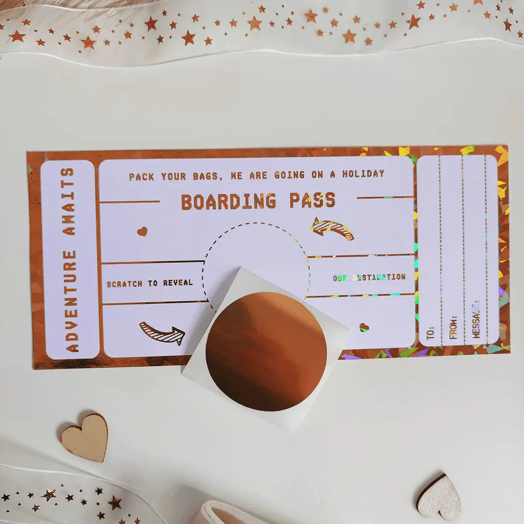 DIY Happy Birthday - Holiday Reveal Custom Scratch-Off Gift Card - Foil Ticket