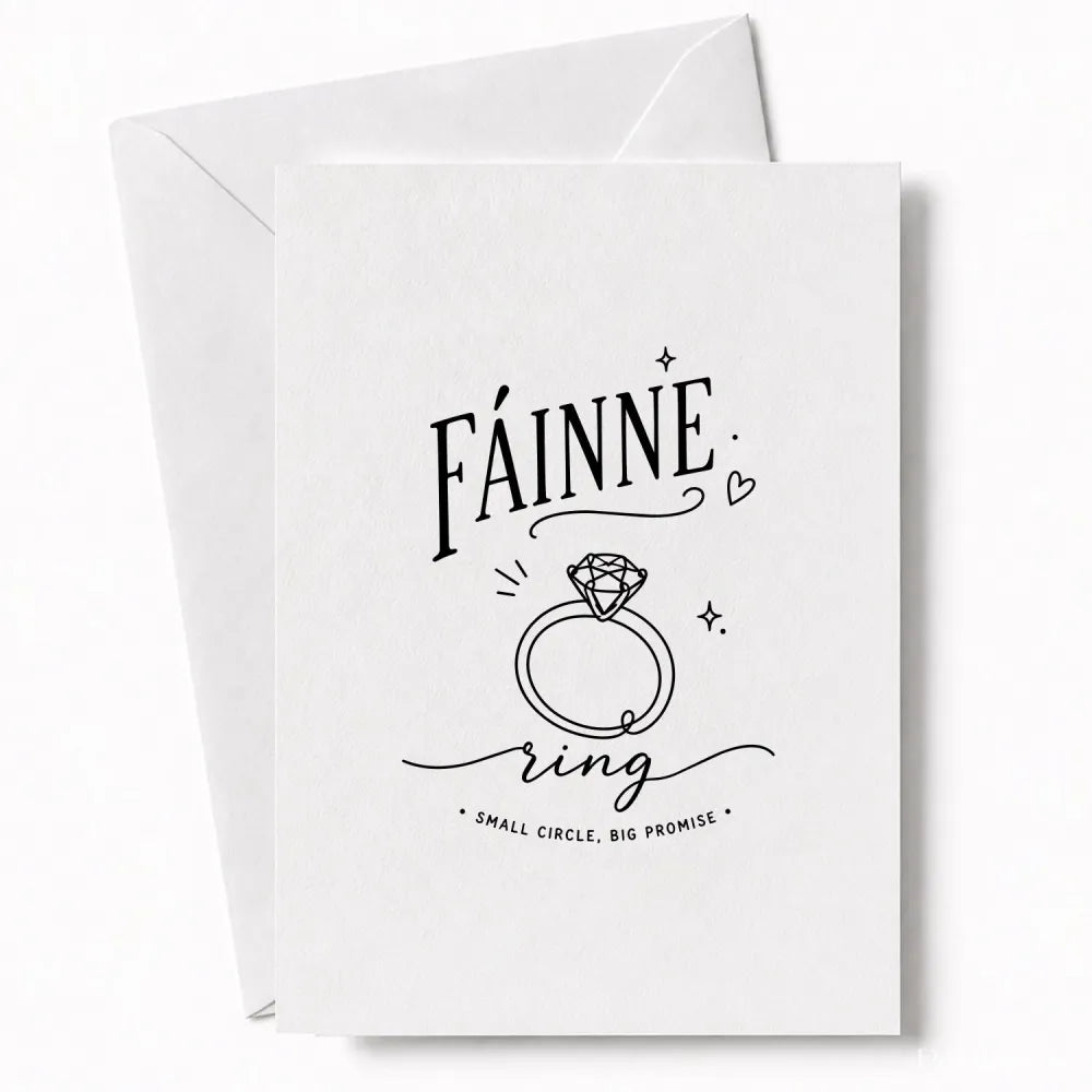 Handmade - Greeting Card - Irish Language Ring Wedding Card – Fáinne | Ireland