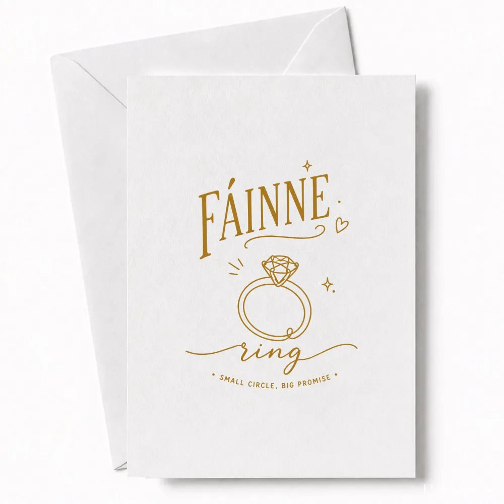Handmade - Greeting Card - Irish Language Ring Wedding Card – Fáinne | Ireland