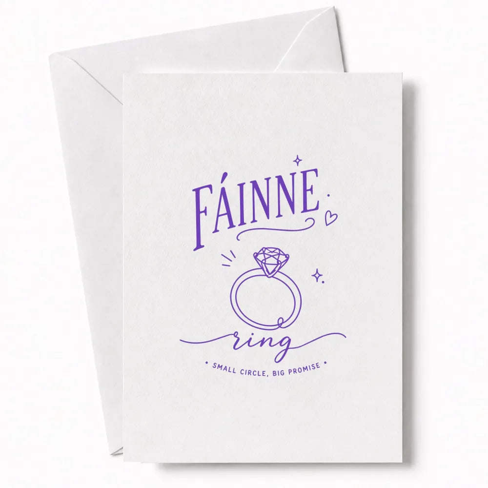 Handmade - Greeting Card - Irish Language Ring Wedding Card – Fáinne | Ireland