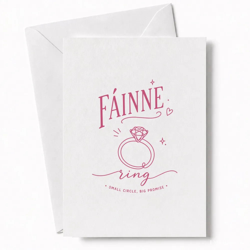 Handmade - Greeting Card - Irish Language Ring Wedding Card – Fáinne | Ireland