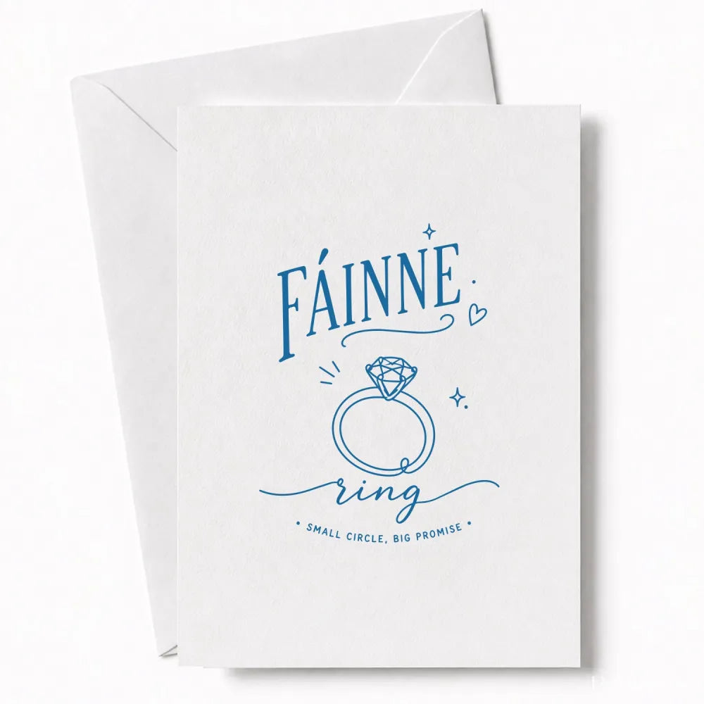Handmade - Greeting Card - Irish Language Ring Wedding Card – Fáinne | Ireland