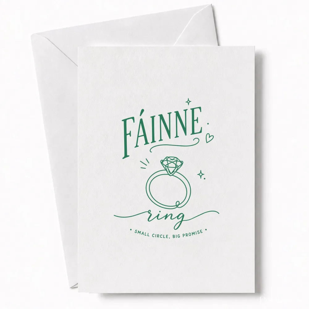 Handmade - Greeting Card - Irish Language Ring Wedding Card – Fáinne | Ireland