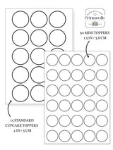 Printable icing sheet of 30 mini racing car cupcake toppers with clean black outlines on white paper, 1.5 inch circles