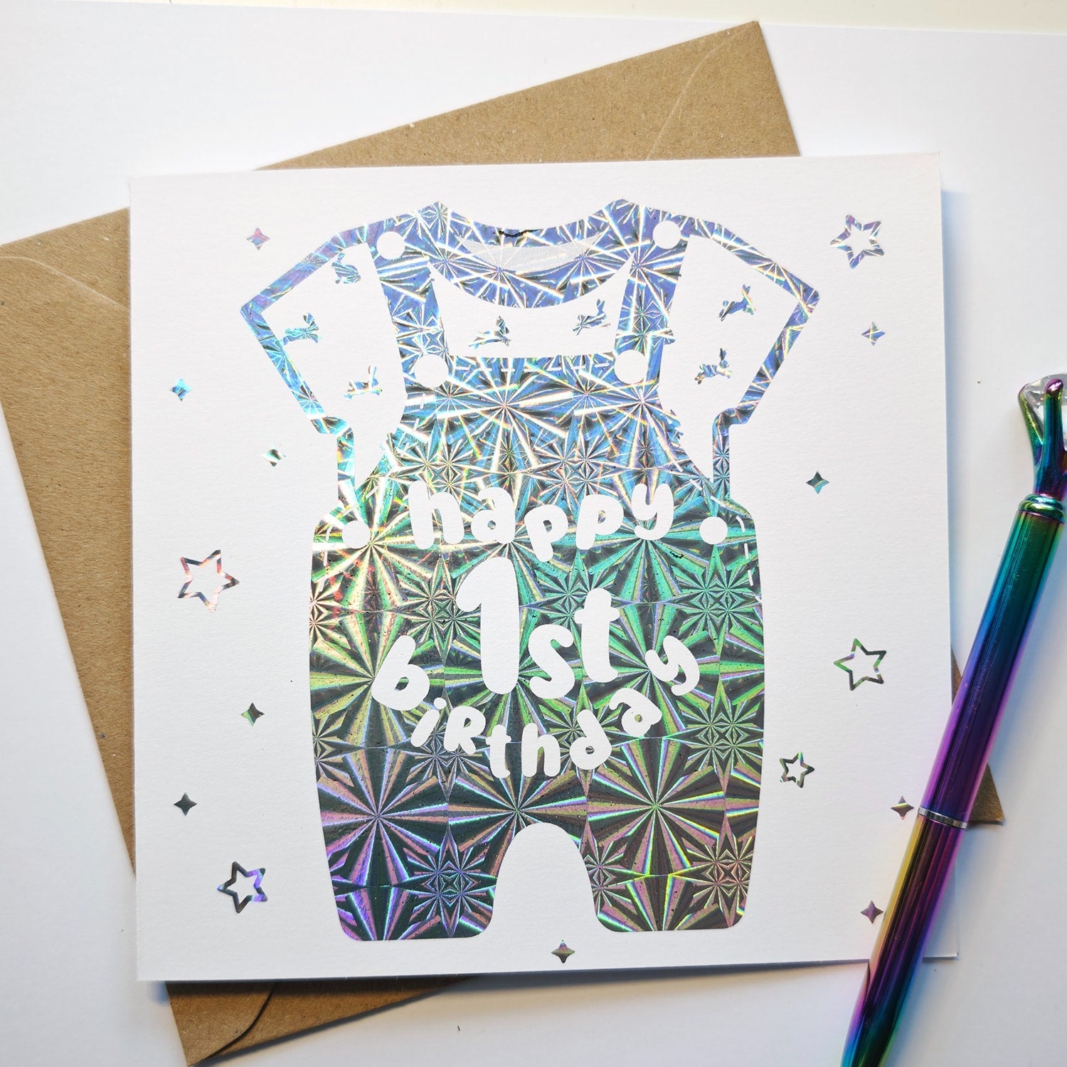 First Birthday Baby Boy or Girl Card - Greeting Card - Printarelle