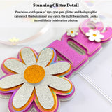 First Birthday Cake Topper, One Daisy Glitter & Holographic | Pink Floral 1st Birthday - Cake Topper - Printarelle