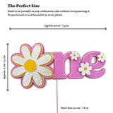 First Birthday Cake Topper, One Daisy Glitter & Holographic | Pink Floral 1st Birthday - Cake Topper - Printarelle