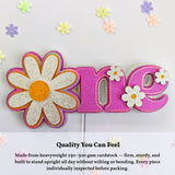 First Birthday Cake Topper, One Daisy Glitter & Holographic | Pink Floral 1st Birthday - Cake Topper - Printarelle
