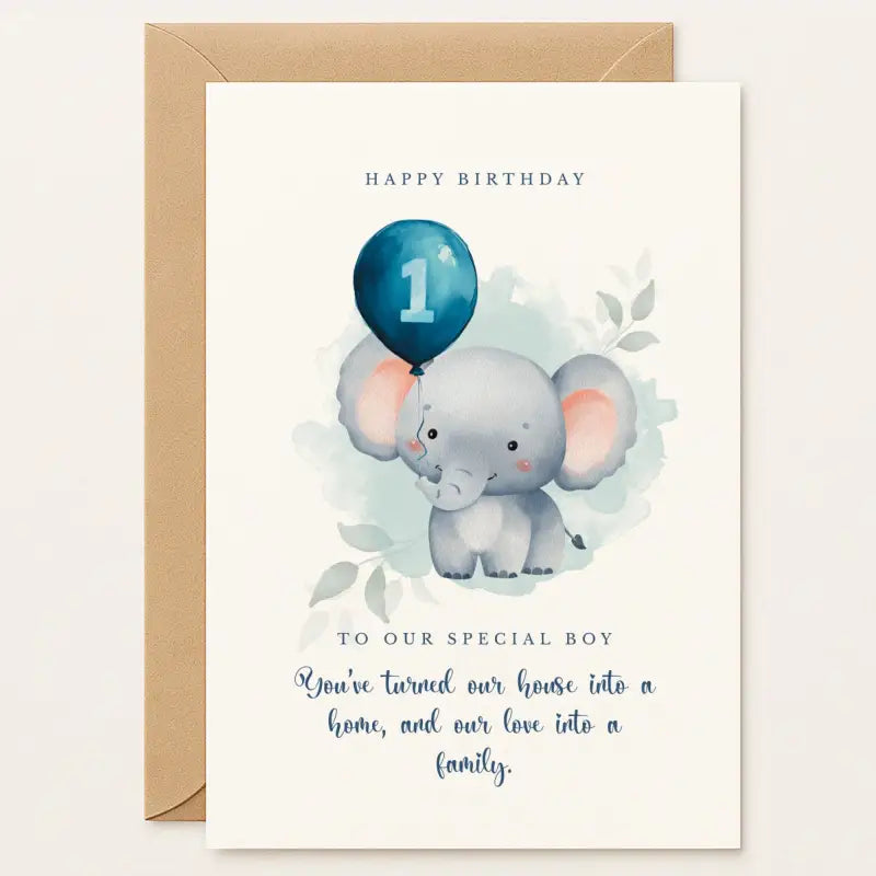 First Birthday Card – “To Our Special Boy” - Greeting Card
