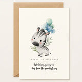First Birthday Card – Zebra Illustration - Greeting Card