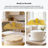 First Holy Communion Cake Topper, Gold Glitter Script with Praying Child - Cake Topper - Printarelle