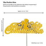 First Holy Communion Cake Topper, Gold Glitter Script with Praying Child - Cake Topper - Printarelle