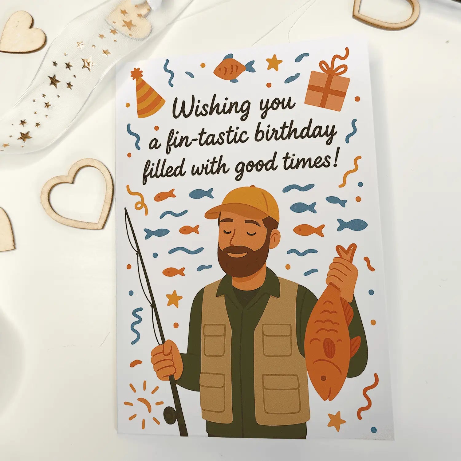 Fisherman Happy Birthday Card - Greeting Card