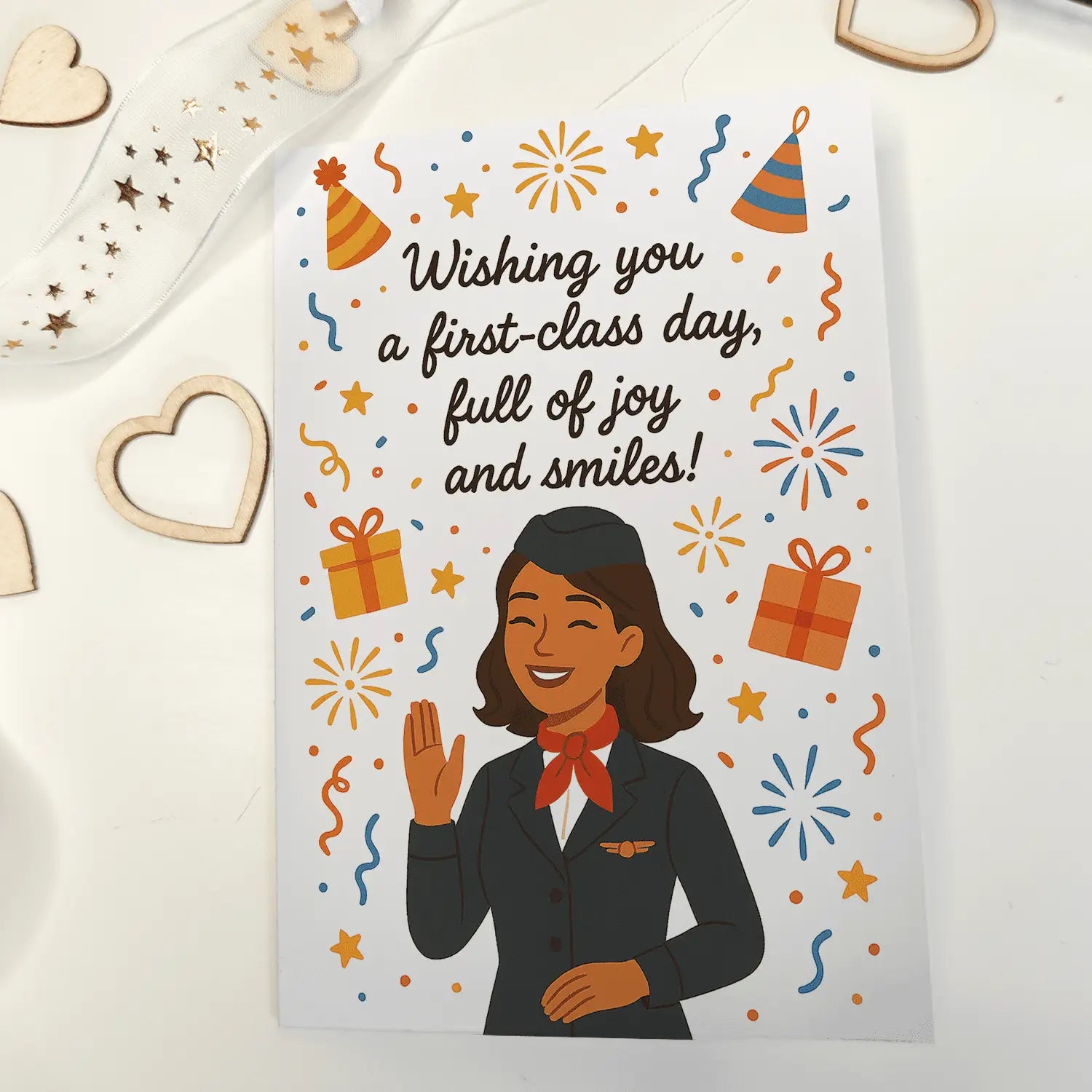 Flight Attendant Happy Birthday Card - Greeting Card