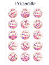 Pink and purple floral butterfly edible cupcake toppers perfect for birthday cupcakes decoration