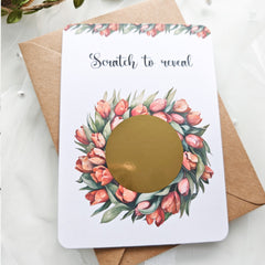 Personalised scratch card with gold foil sticker