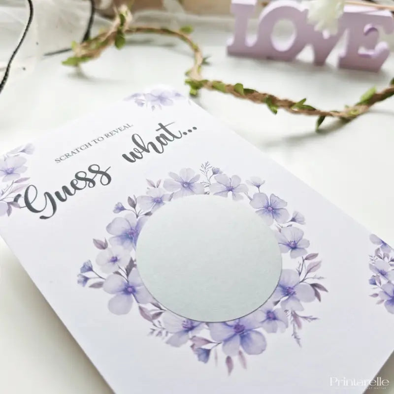 Guess What… Scratch Reveal Card – Personalised Surprise Message - Greeting Card