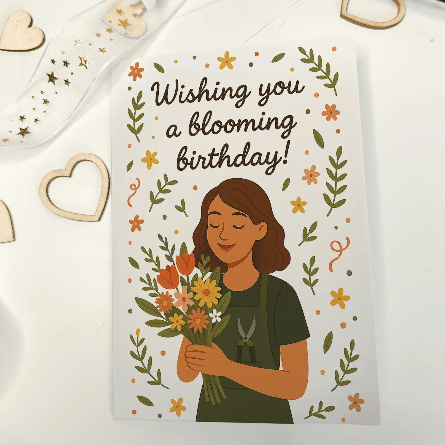 Florist Birthday Card – Blooming Birthday Wishes - Greeting Card