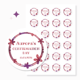 Foiled Confirmation Stickers | Personalised Party Favours - Stickers - Printarelle